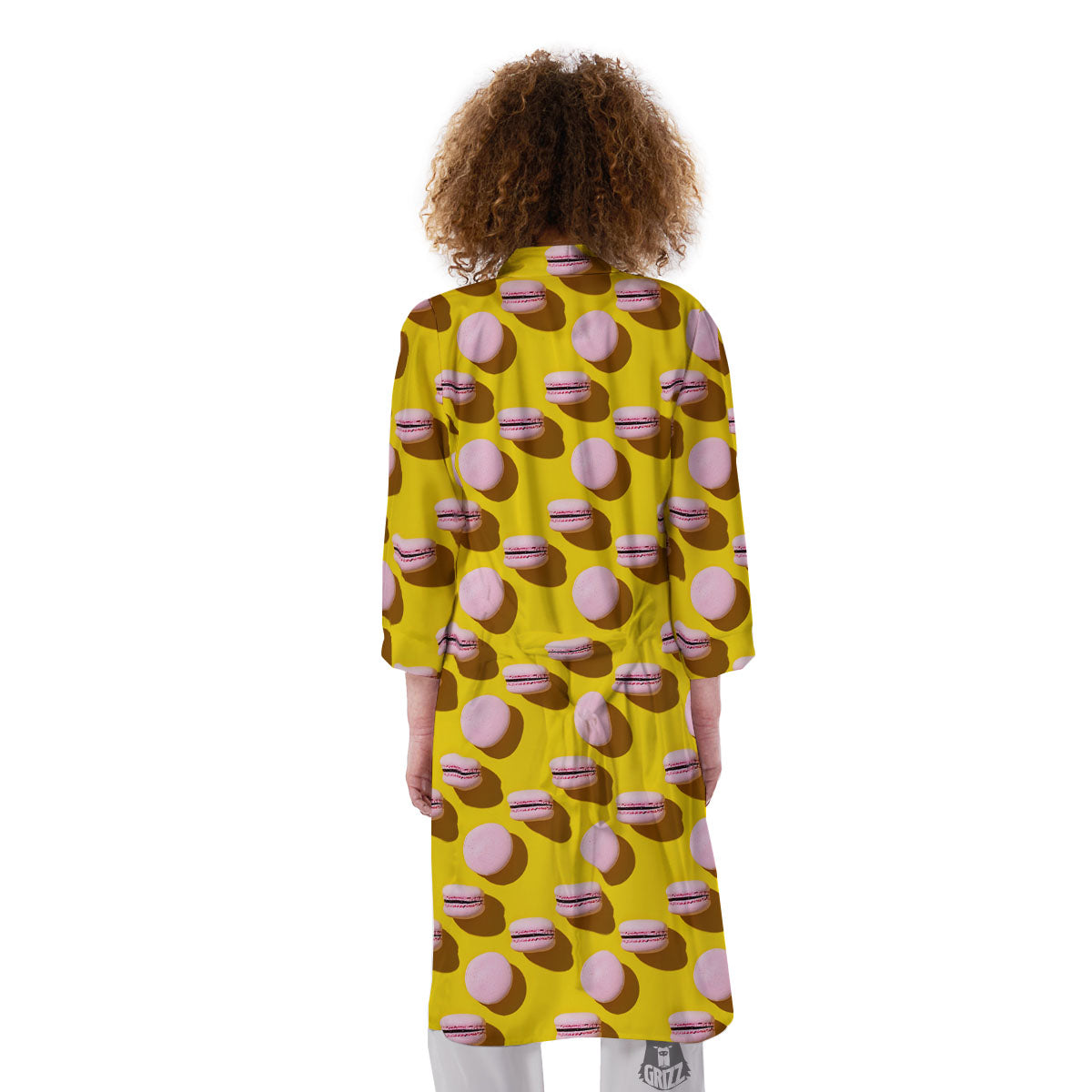 Macaron Yellow And Pink Print Pattern Kimono-grizzshop