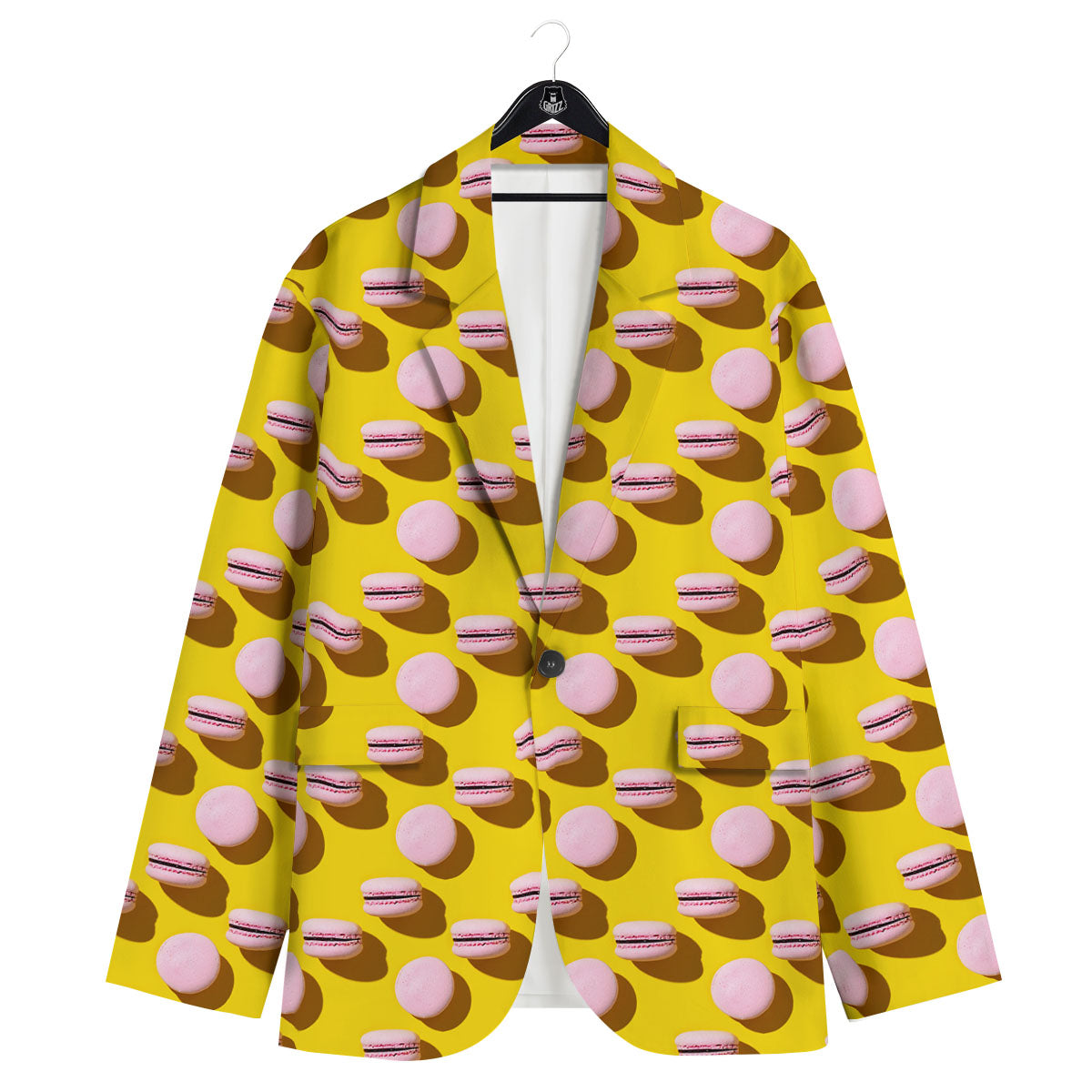 Macaron Yellow And Pink Print Pattern Men's Sport Coat-grizzshop