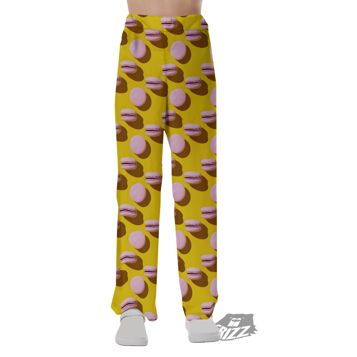 Macaron Yellow And Pink Print Pattern Pajama Pants-grizzshop