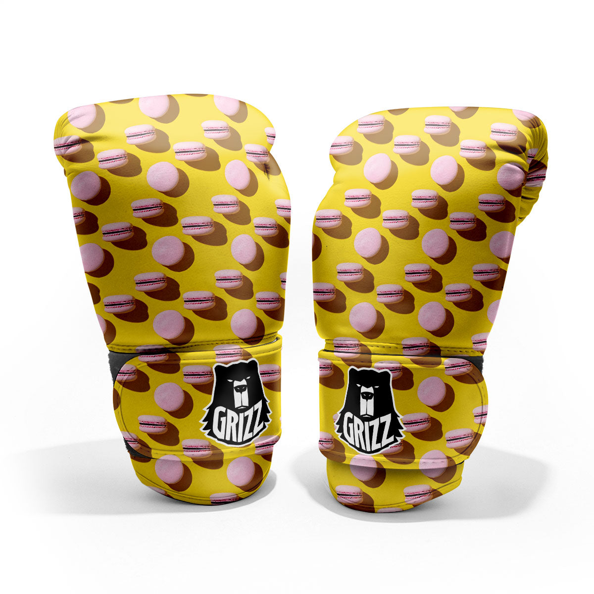 Macaron Yellow And Pink Print Pattern Pro Boxing Glove