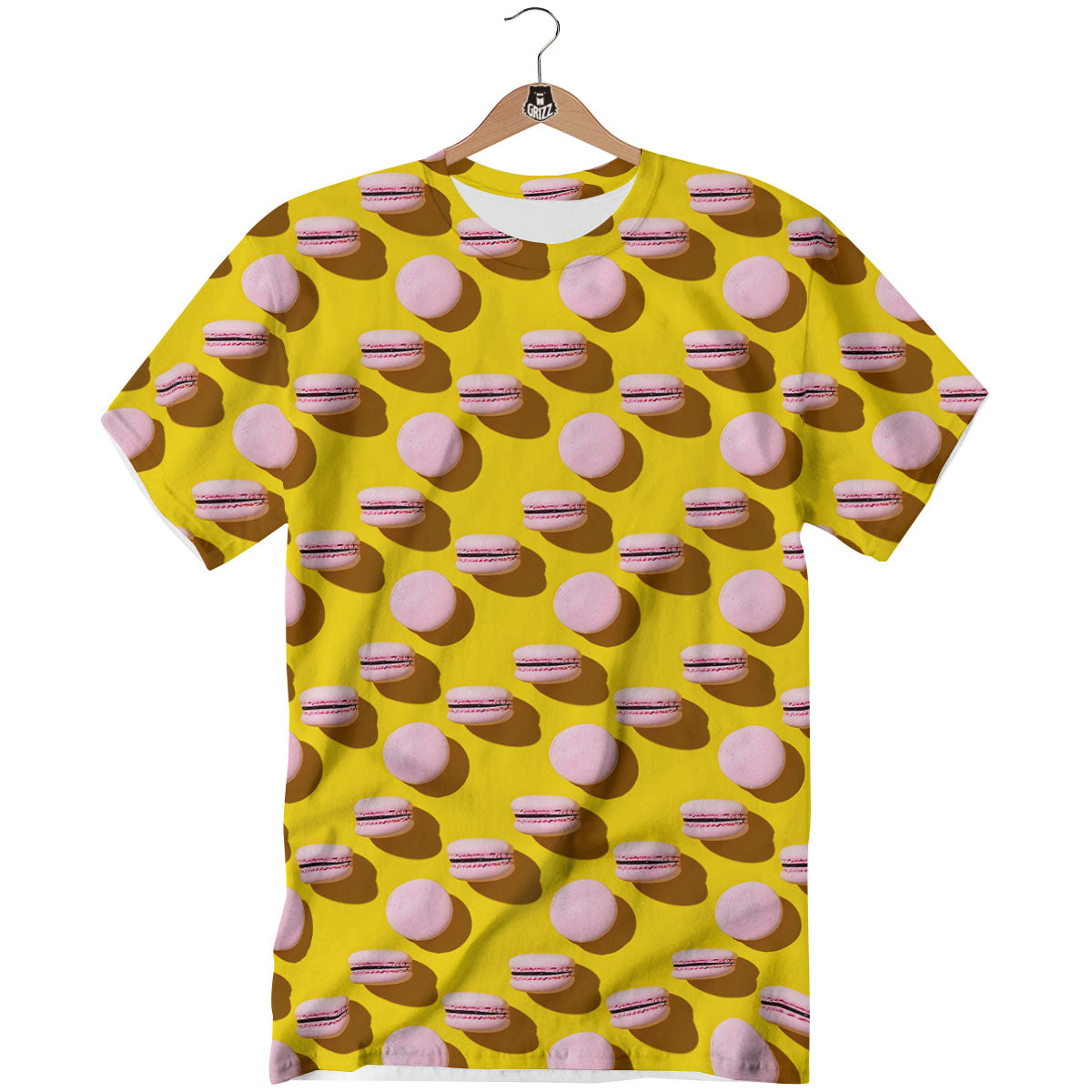 Macaron Yellow And Pink Print Pattern T-Shirt-grizzshop
