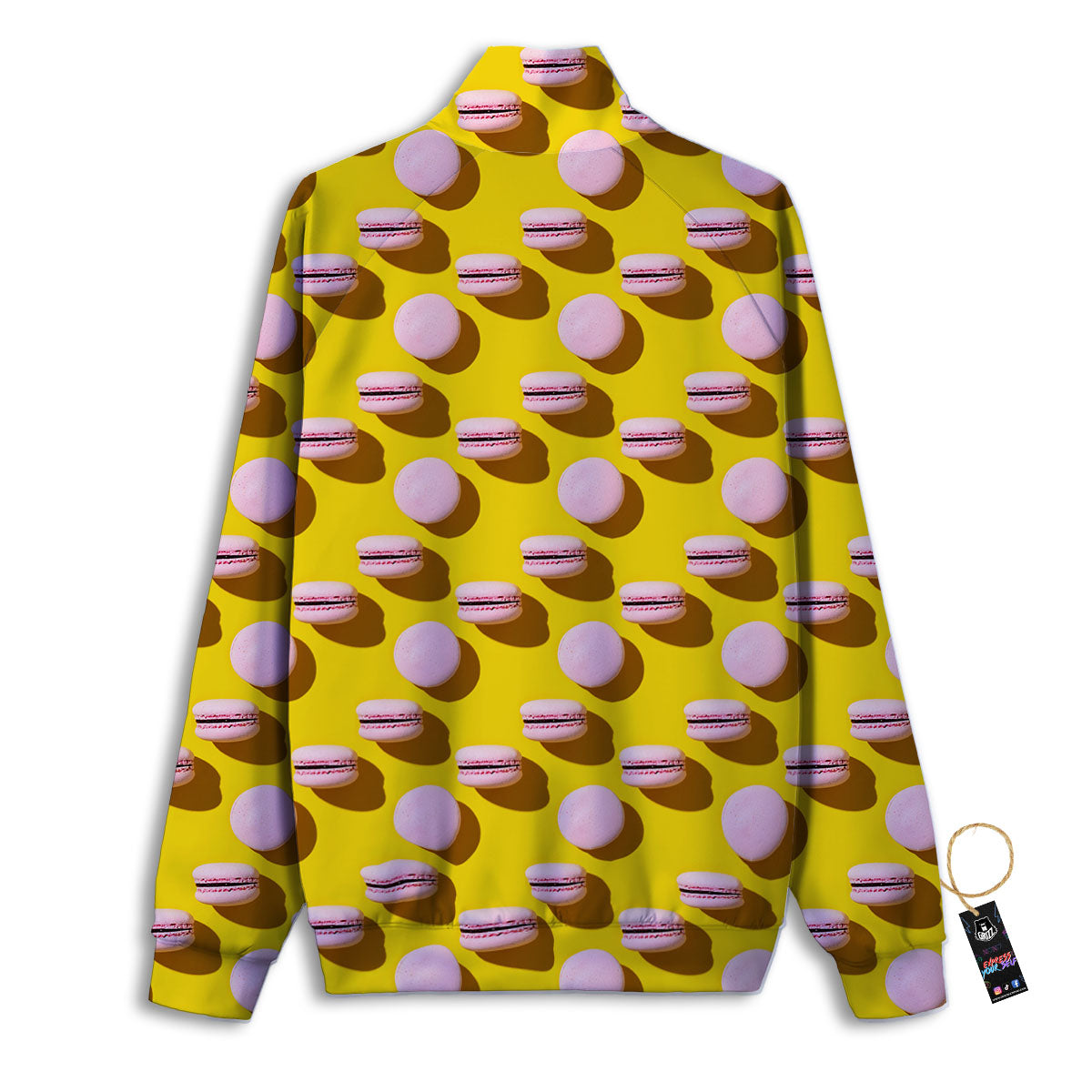Macaron Yellow And Pink Print Pattern Track Jacket-grizzshop