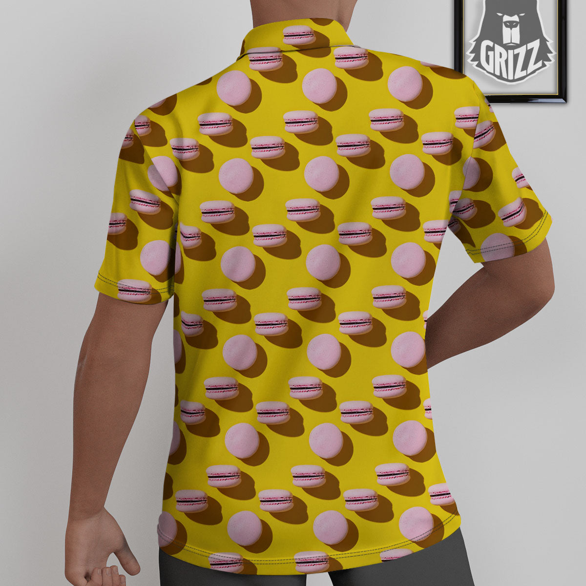 Macaron Yellow And Pink Print Pattern Untucked Shirts-grizzshop