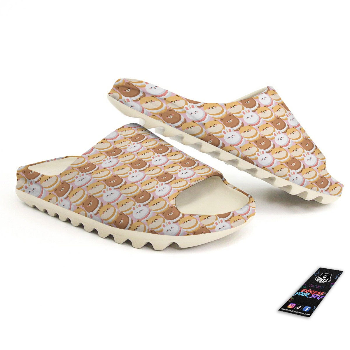 Macaron Cartoon Print Pattern Sandals-grizzshop