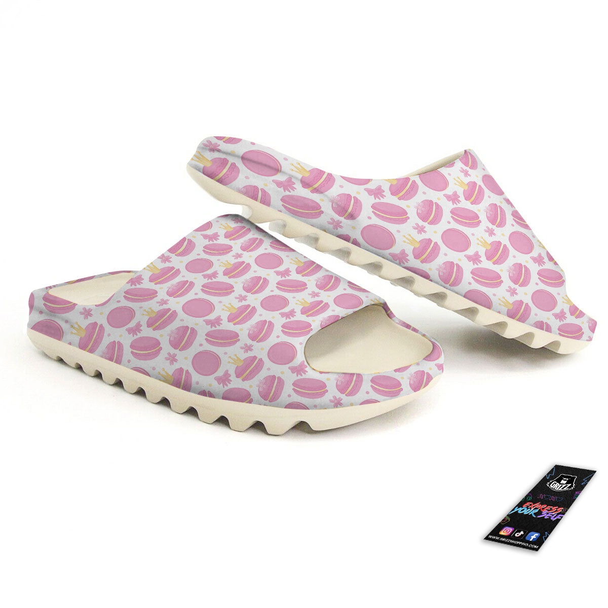 Macaron Pink Print Pattern Sandals-grizzshop