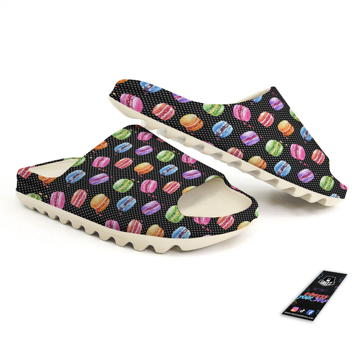Macaron Polka Dot Print Pattern Sandals-grizzshop