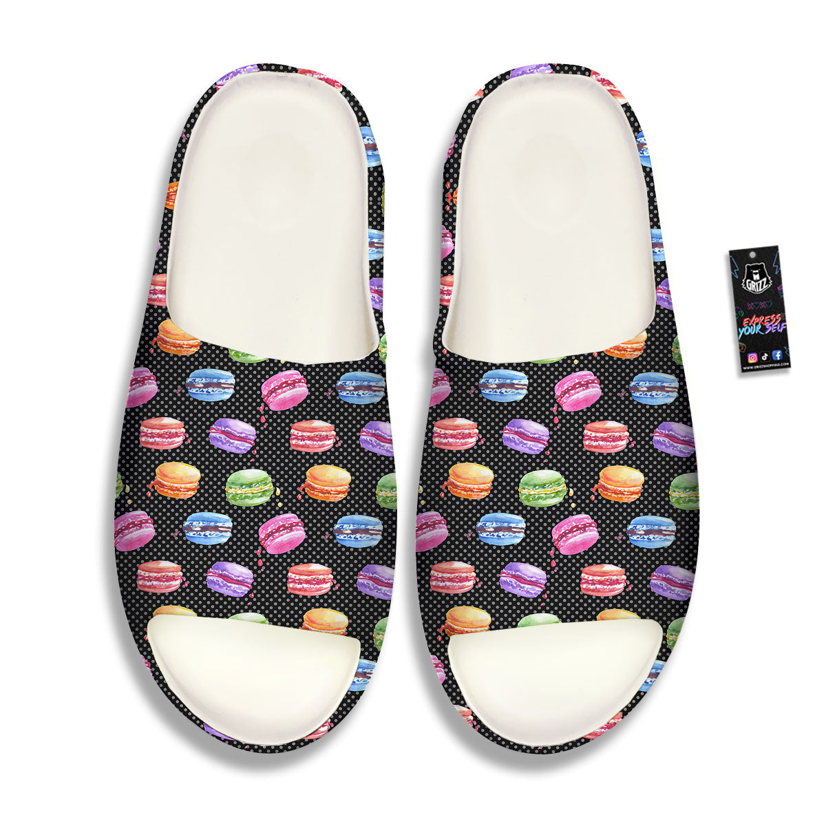 Macaron Polka Dot Print Pattern Sandals-grizzshop