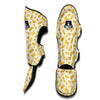 Macaroni Beige Print Pattern Muay Thai Shin Guards-grizzshop