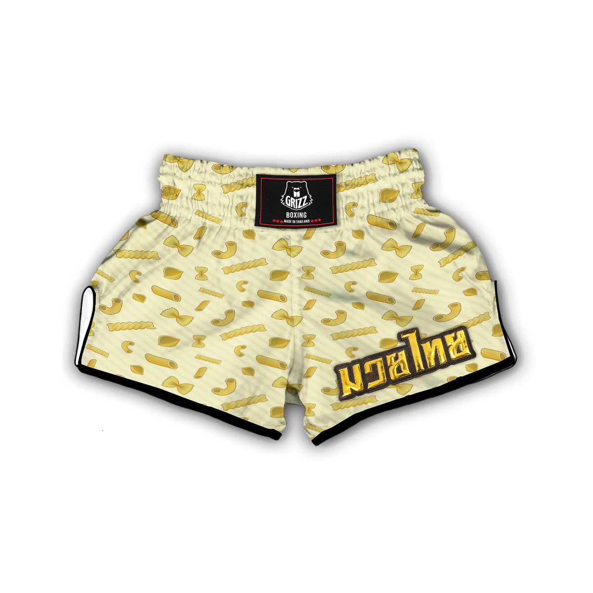 Macaroni Striped Print Pattern Muay Thai Boxing Shorts-grizzshop