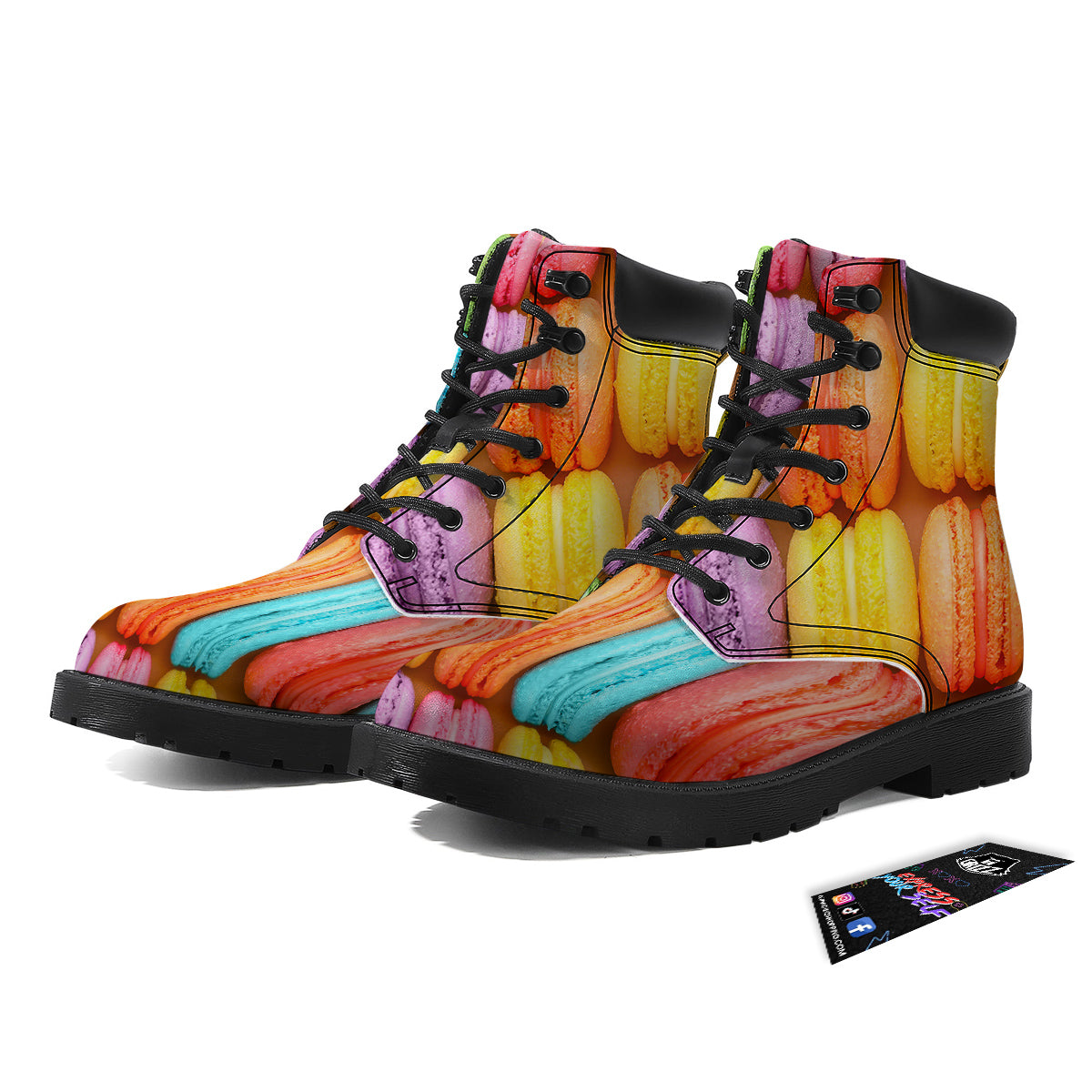 Macarons Colorful Print Boots-grizzshop