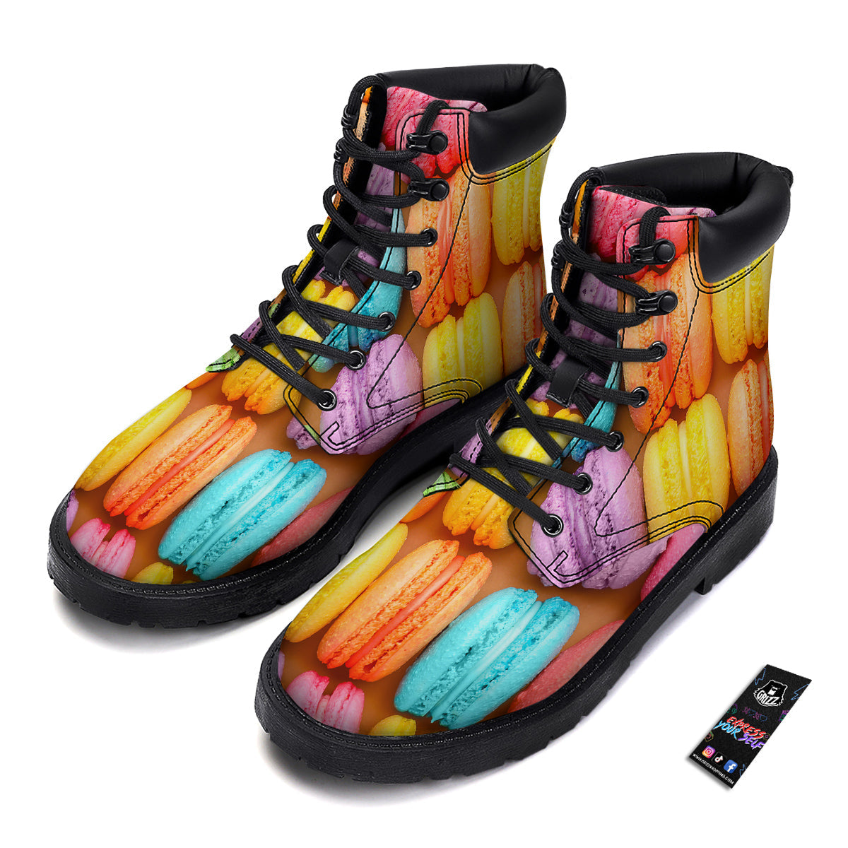 Macarons Colorful Print Boots-grizzshop