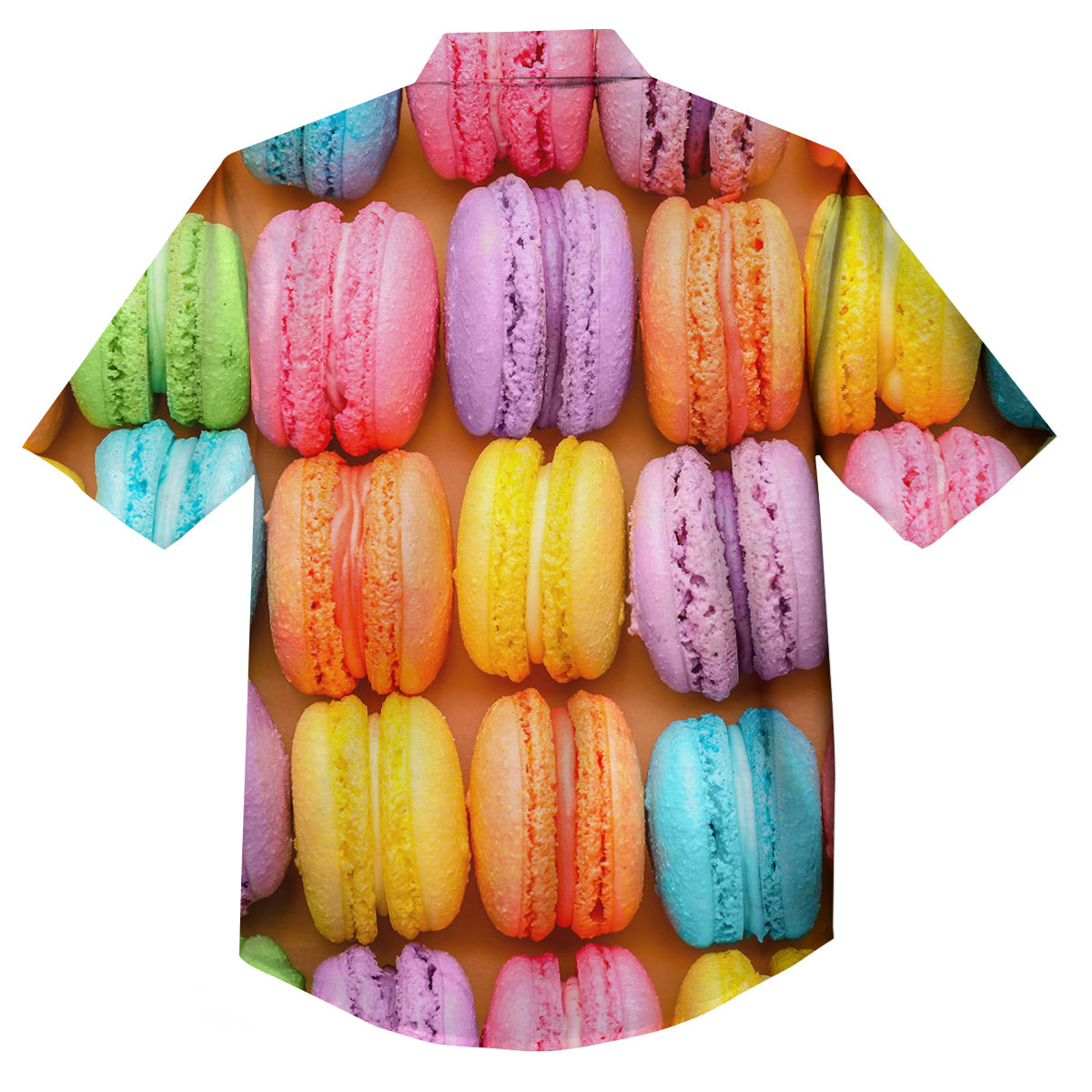 Macarons Colorful Print Button Up Shirt-grizzshop
