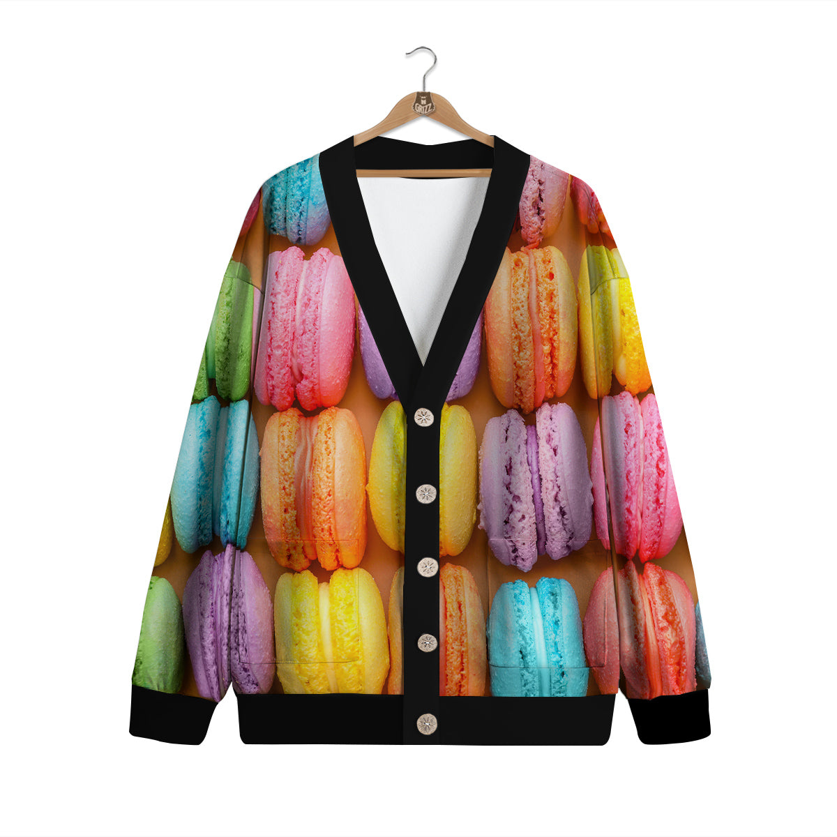 Macarons Colorful Print Cardigan-grizzshop