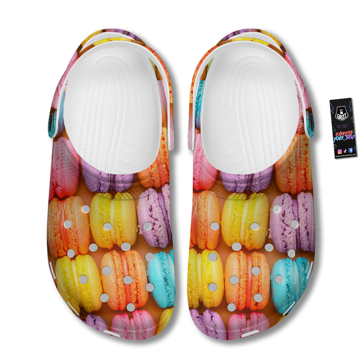 Macarons Colorful Print Clog-grizzshop