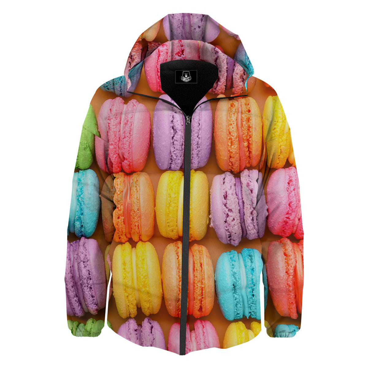 Macarons Colorful Print Down Jacket-grizzshop