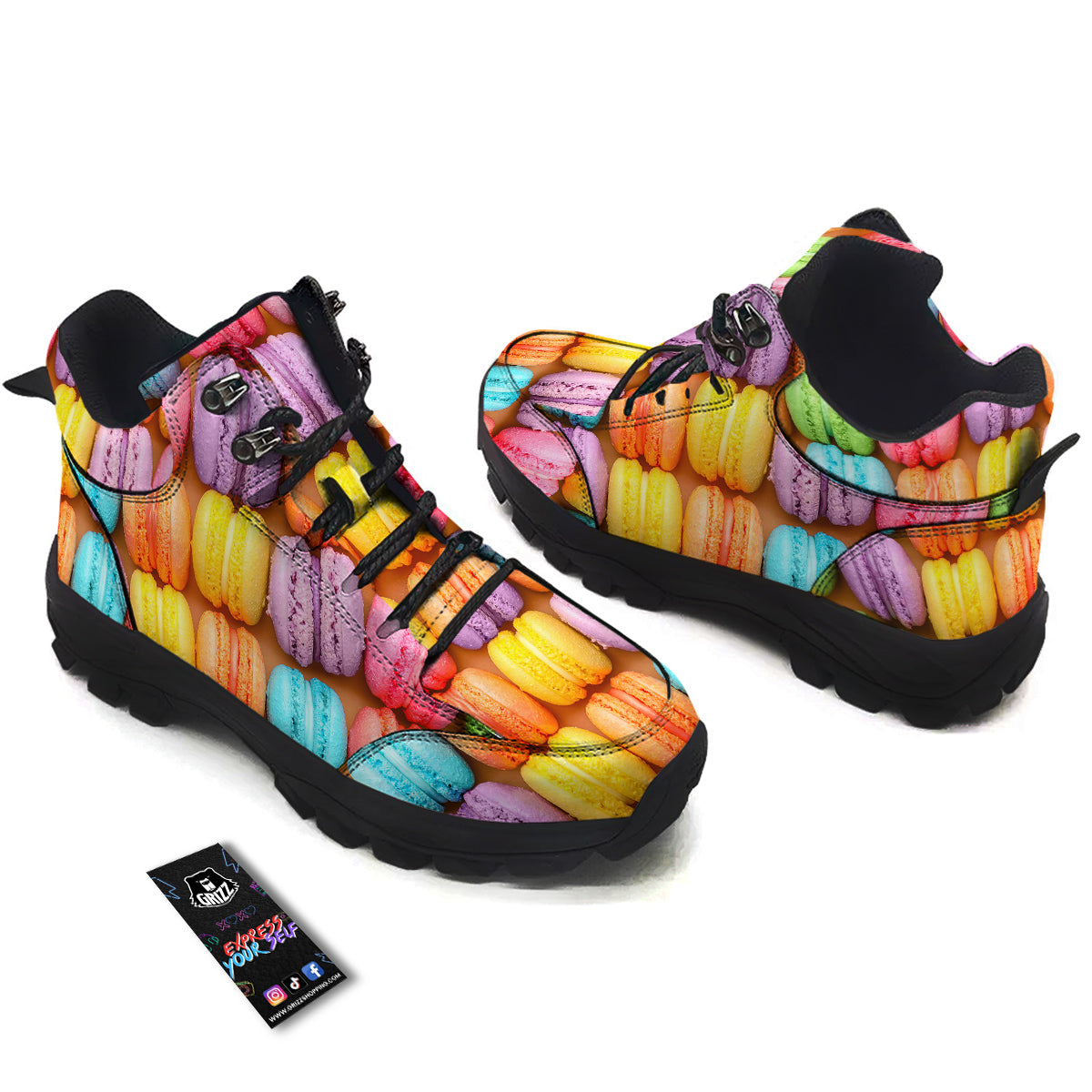 Macarons Colorful Print Hiking Shoes-grizzshop