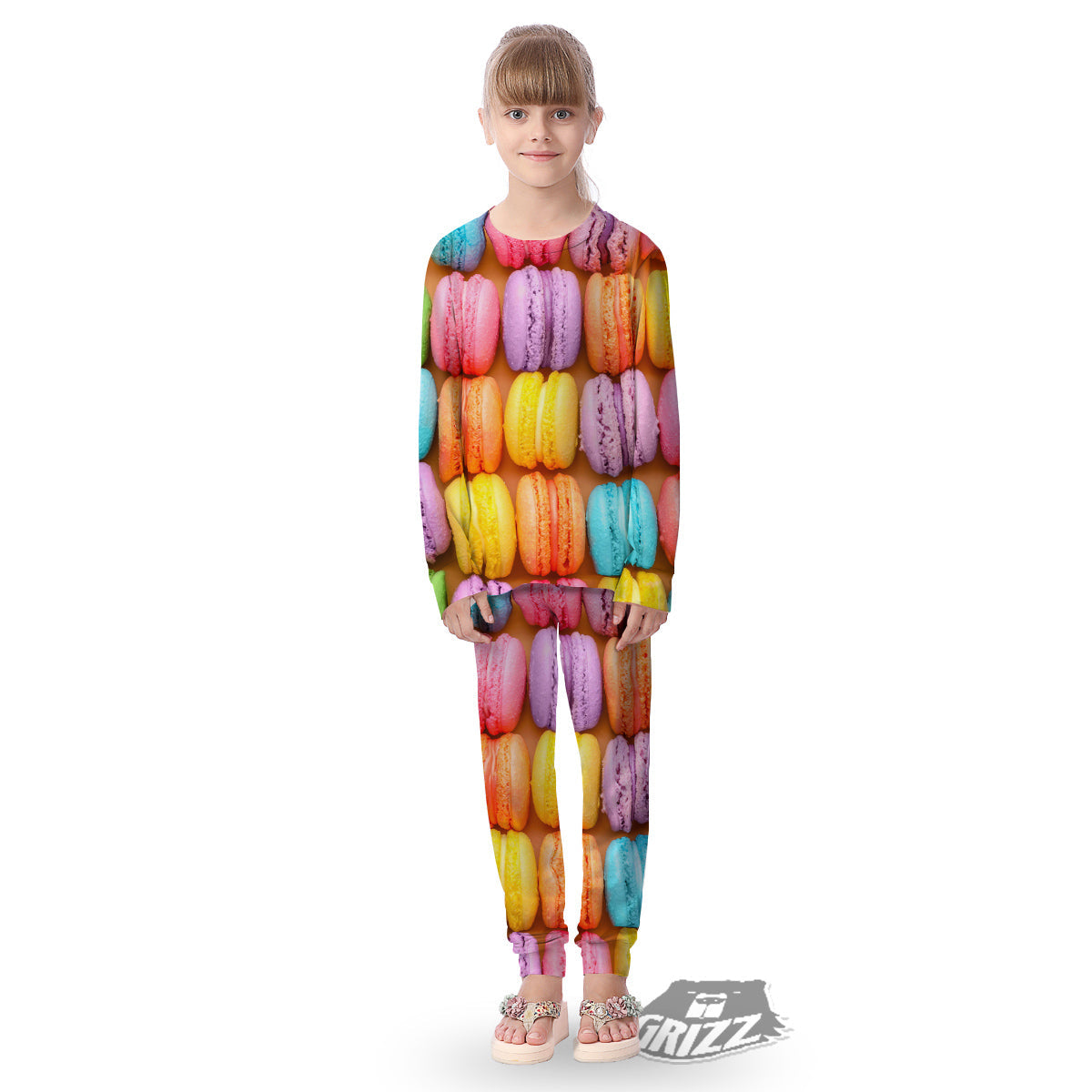Macarons Colorful Print Kid's Pajamas-grizzshop