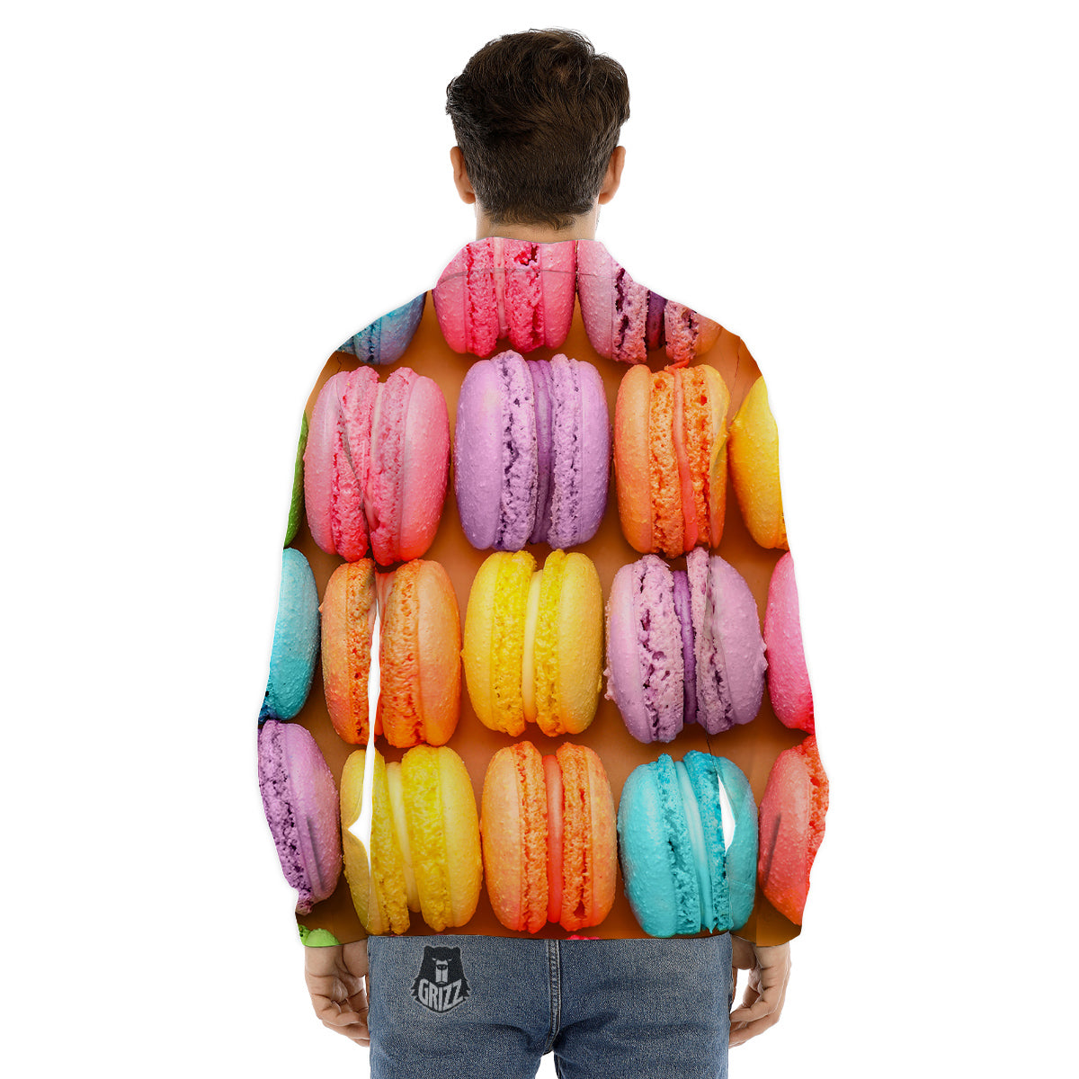 Macarons Colorful Print Men's Dress Shirts-grizzshop