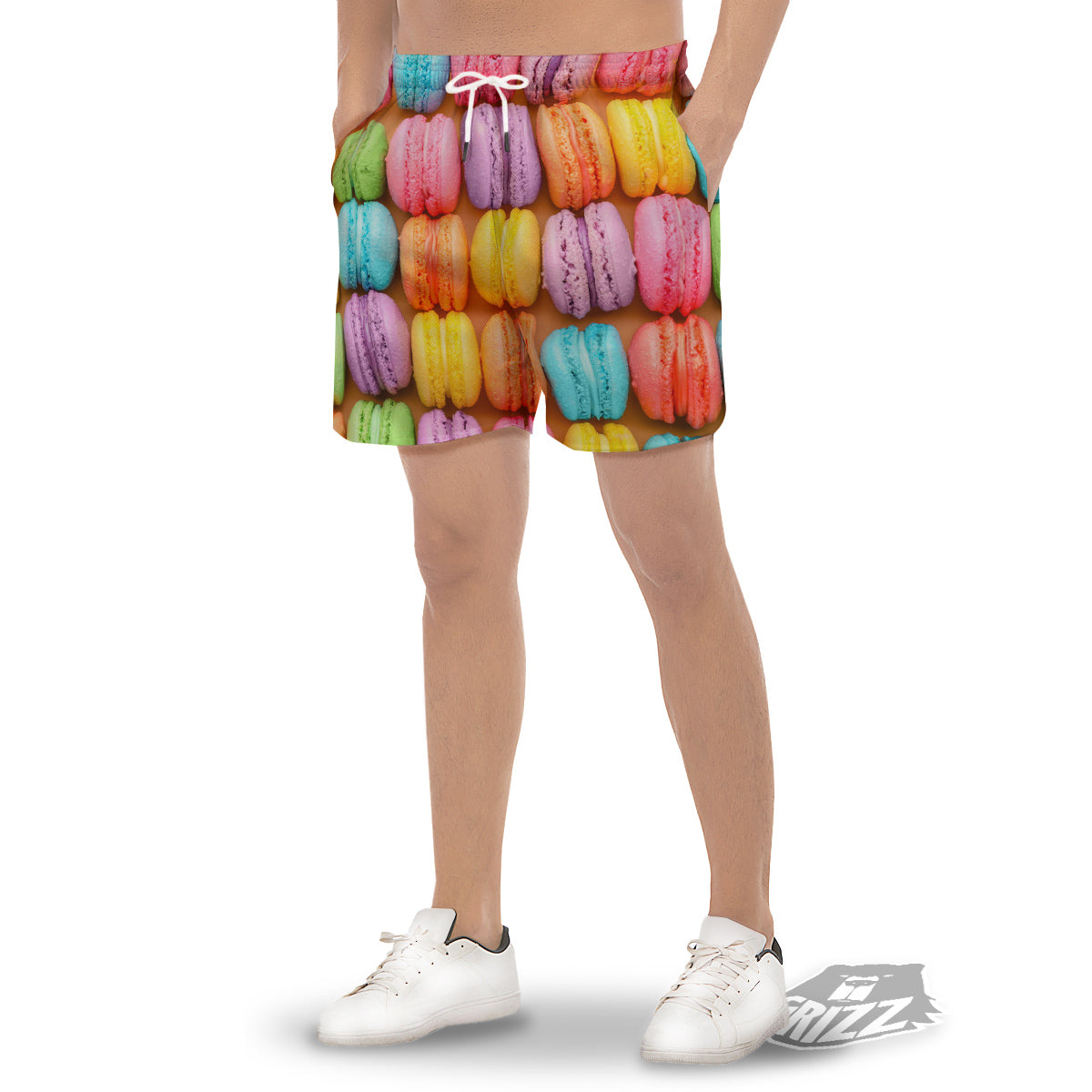 Macarons Colorful Print Men's Gym Shorts-grizzshop