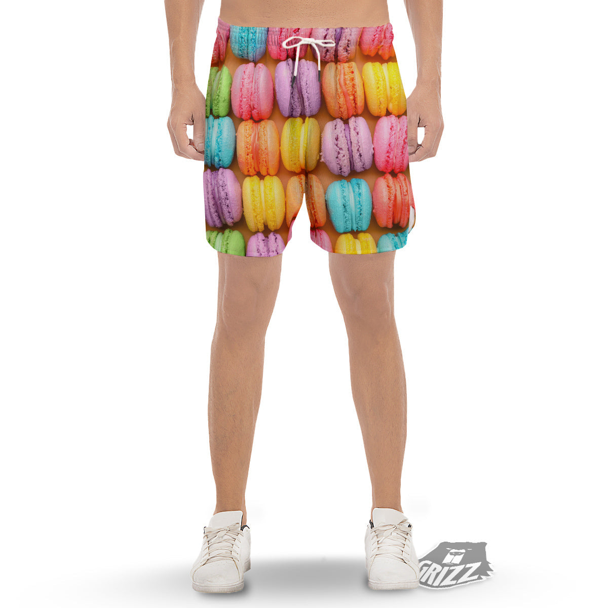 Macarons Colorful Print Men's Gym Shorts-grizzshop