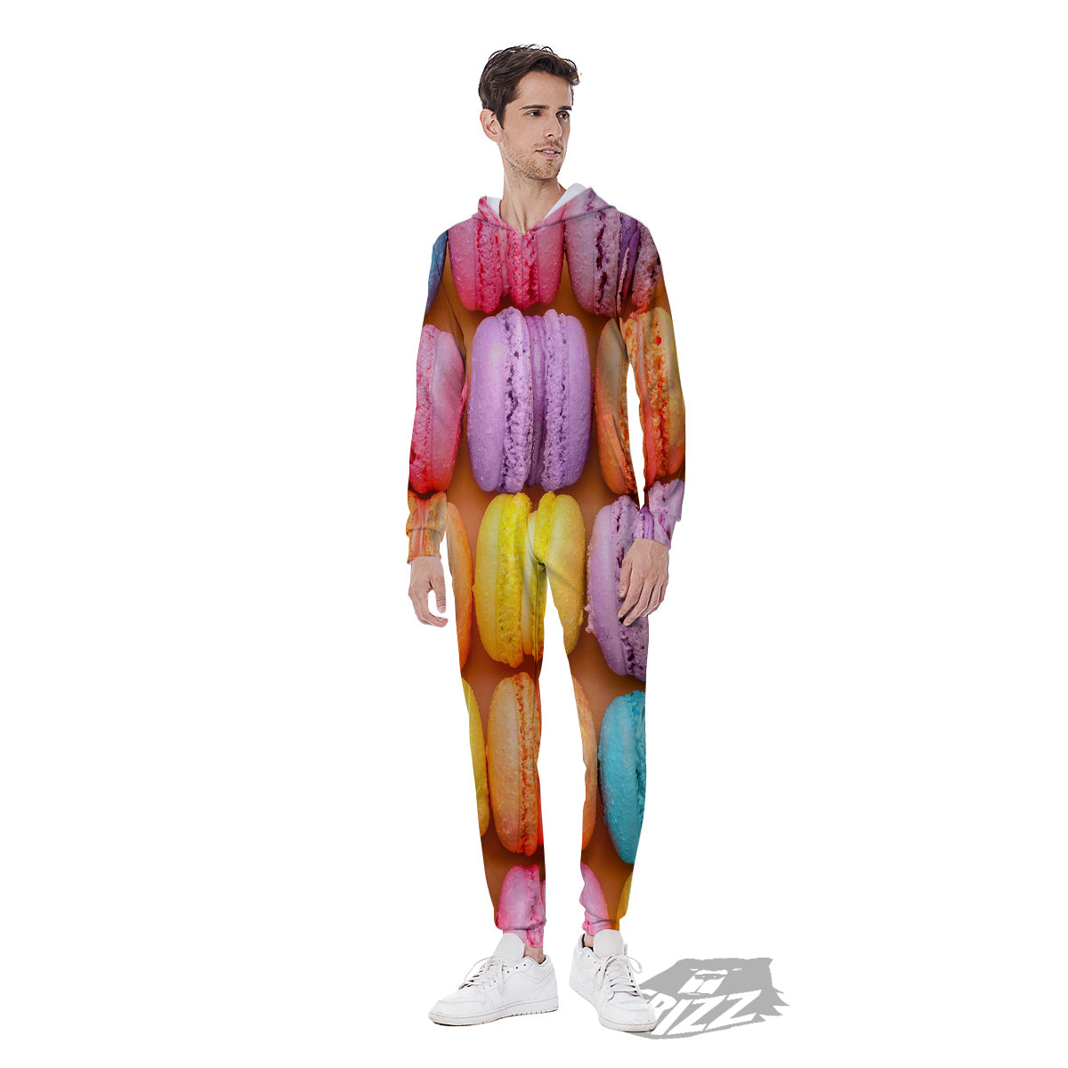 Macarons Colorful Print Men's Jumpsuit-grizzshop