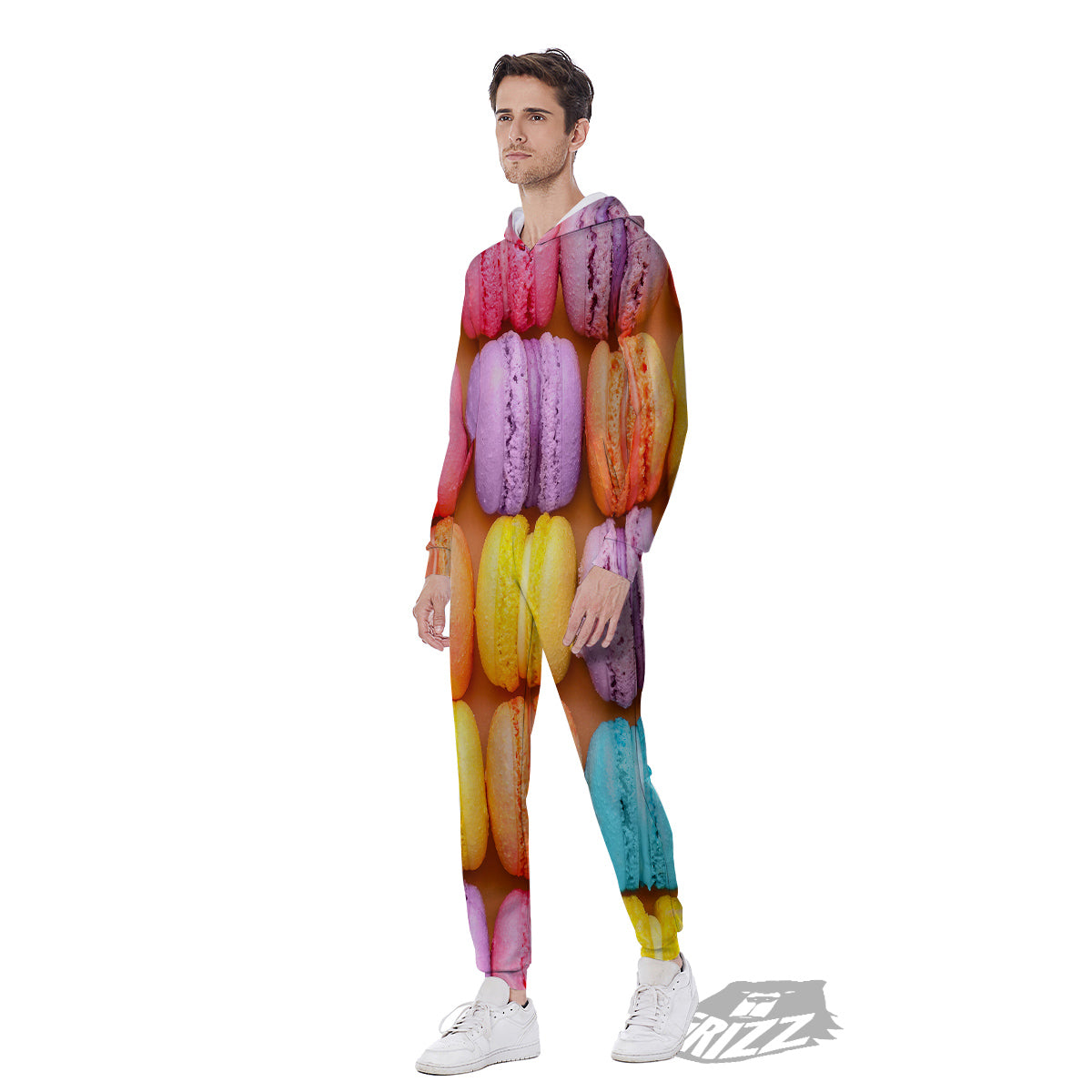 Macarons Colorful Print Men's Jumpsuit-grizzshop