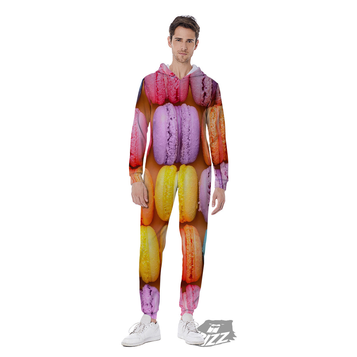 Macarons Colorful Print Men's Jumpsuit-grizzshop