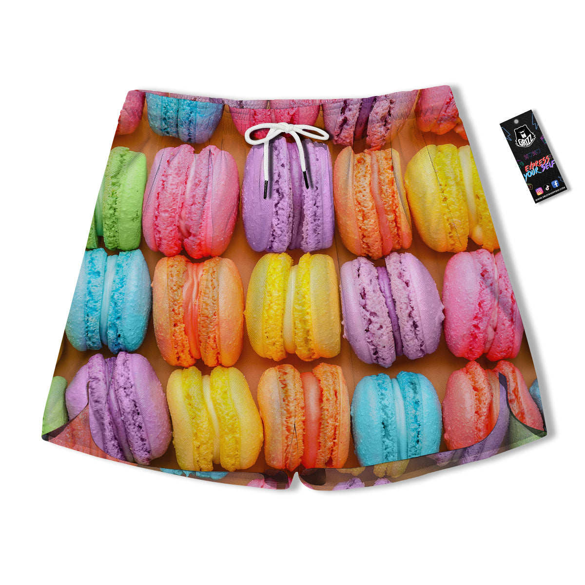 Macarons Colorful Print Men's Running Shorts-grizzshop