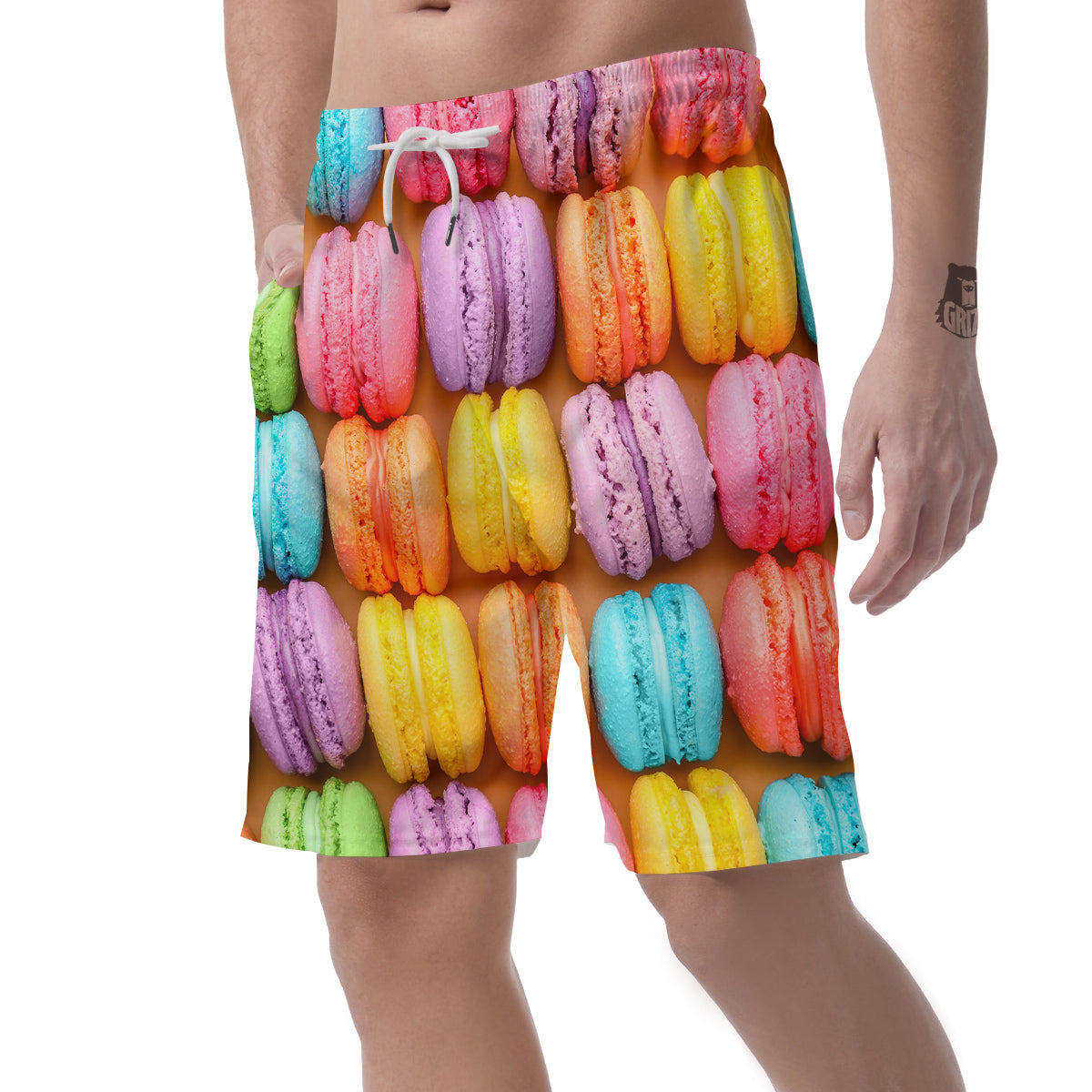 Macarons Colorful Print Men's Shorts-grizzshop