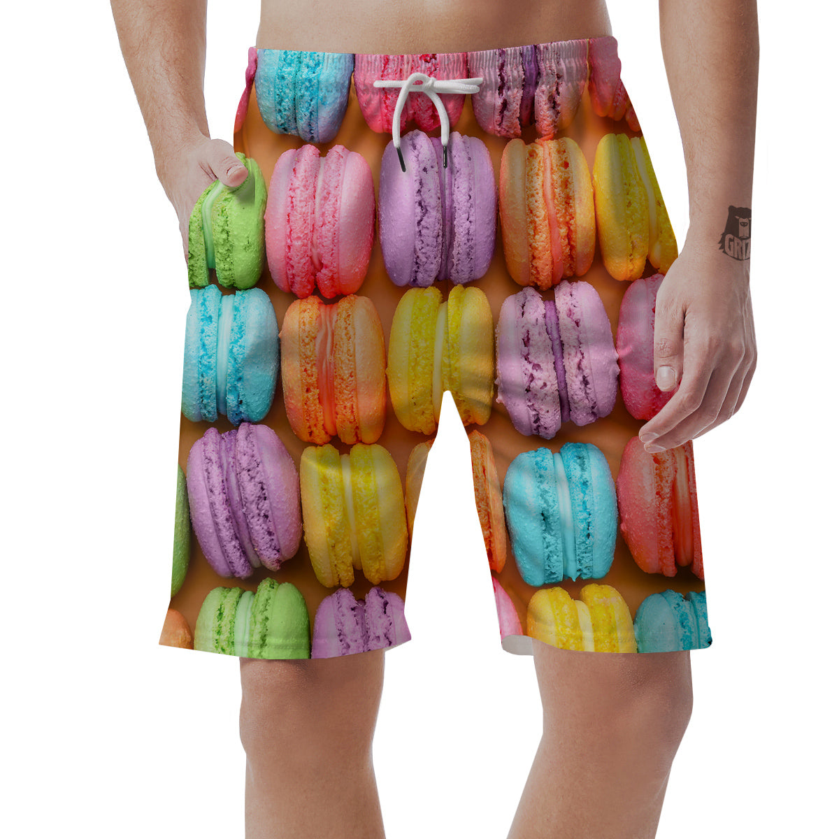 Macarons Colorful Print Men's Shorts-grizzshop