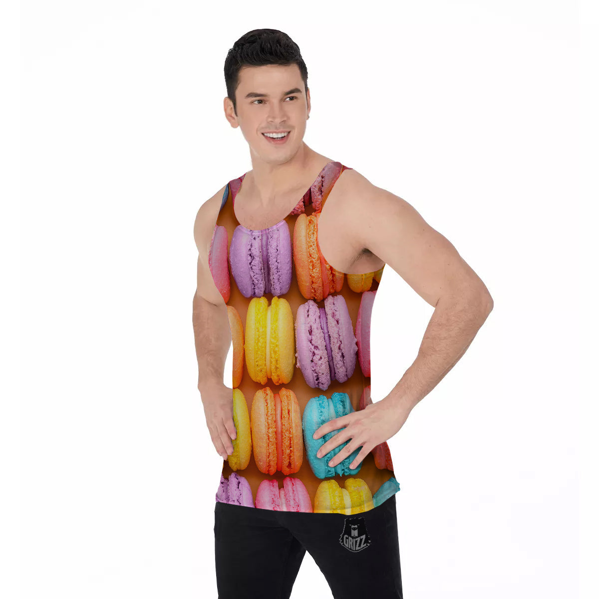 Macarons Colorful Print Men's Tank Top-grizzshop