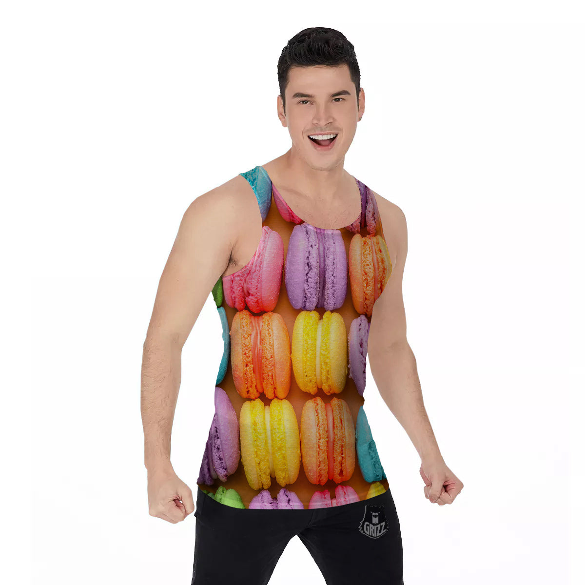Macarons Colorful Print Men's Tank Top-grizzshop