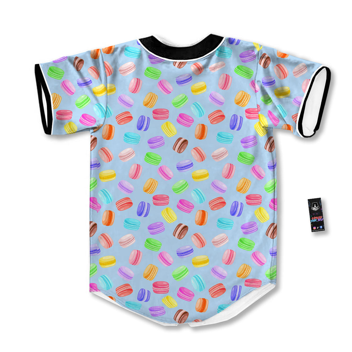 Macarons Colorful Print Pattern Baseball Jersey-grizzshop