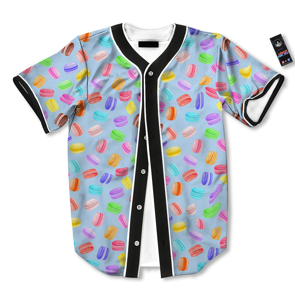 Macarons Colorful Print Pattern Baseball Jersey-grizzshop
