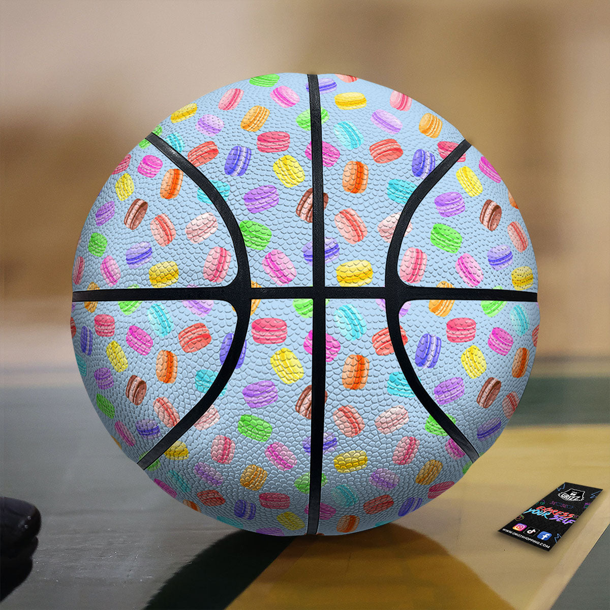 Macarons Colorful Print Pattern Basketball-grizzshop