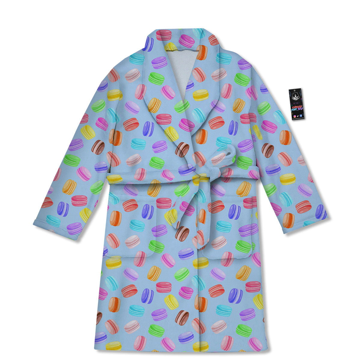 Macarons Colorful Print Pattern Bathrobe-grizzshop