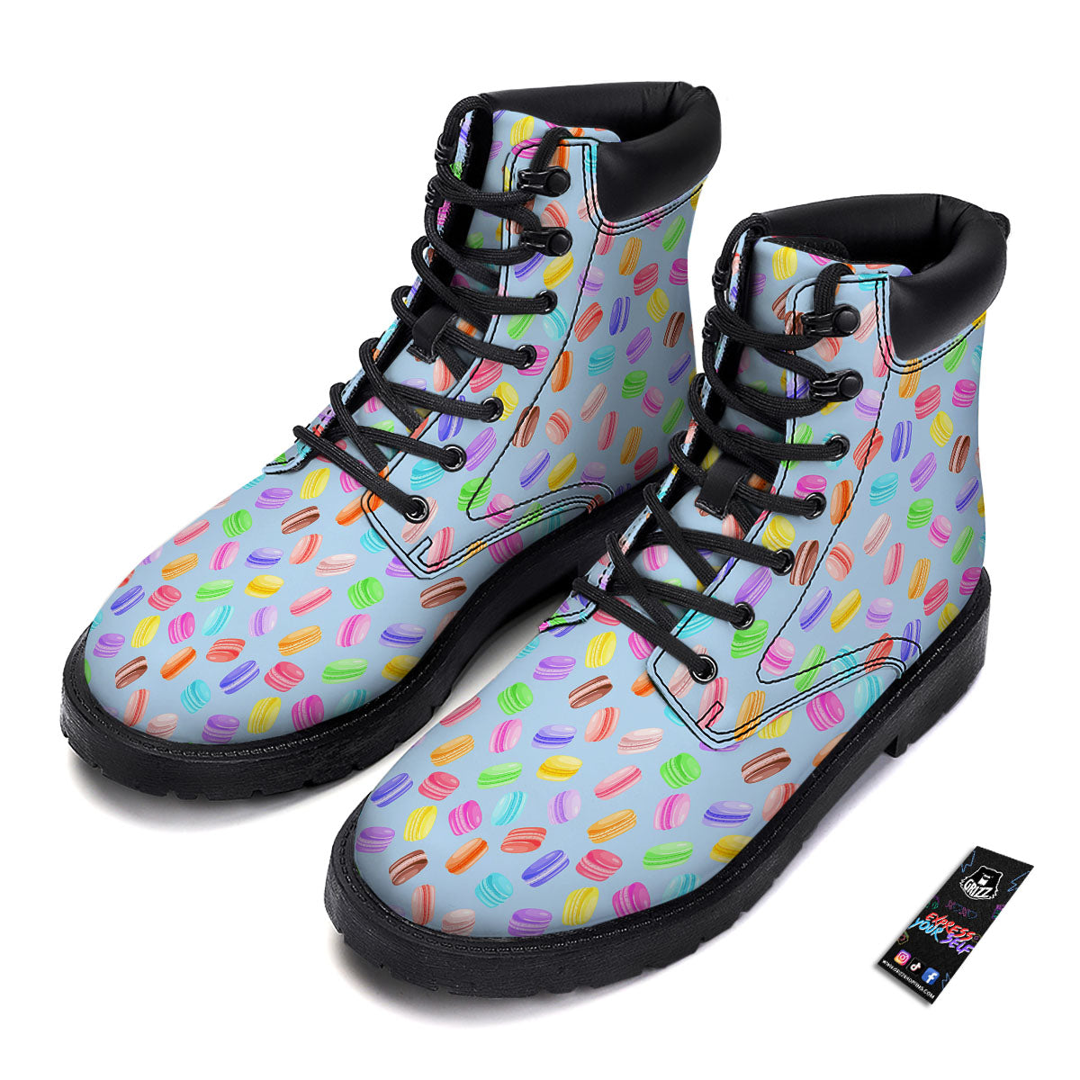 Macarons Colorful Print Pattern Boots-grizzshop