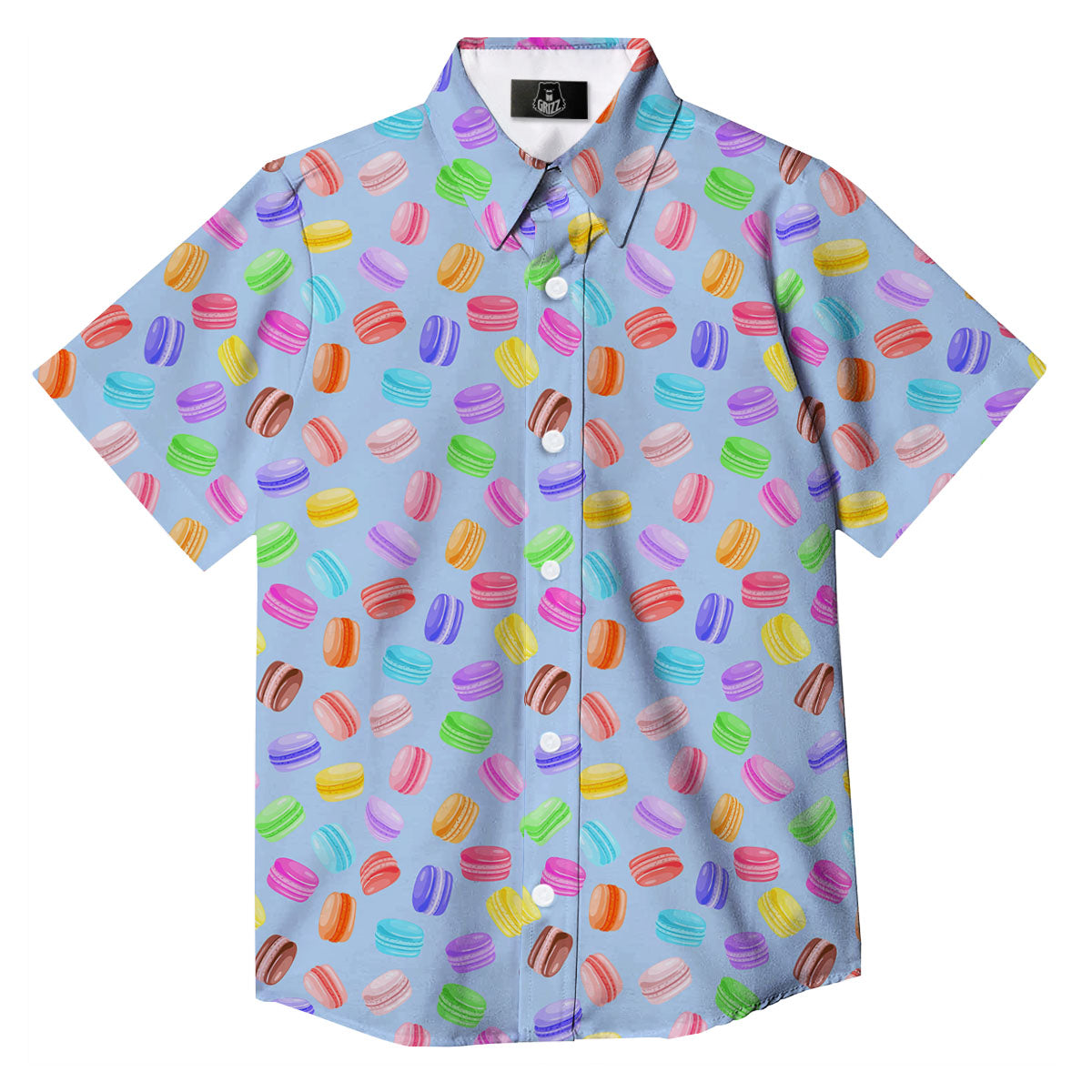 Macarons Colorful Print Pattern Button Up Shirt-grizzshop