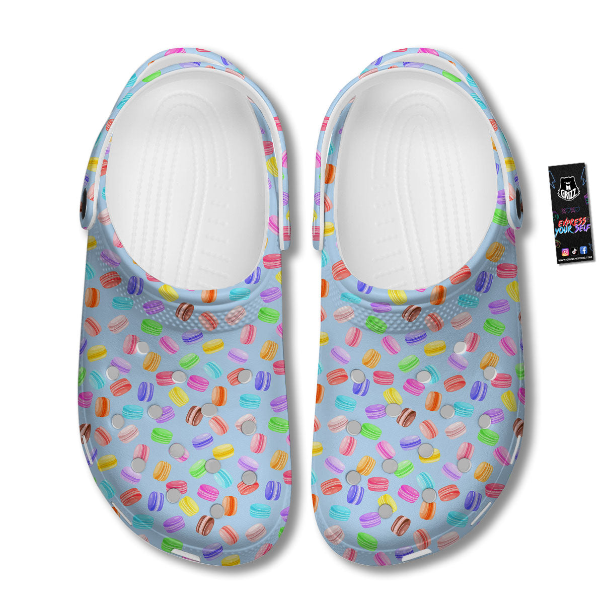 Macarons Colorful Print Pattern Clog-grizzshop