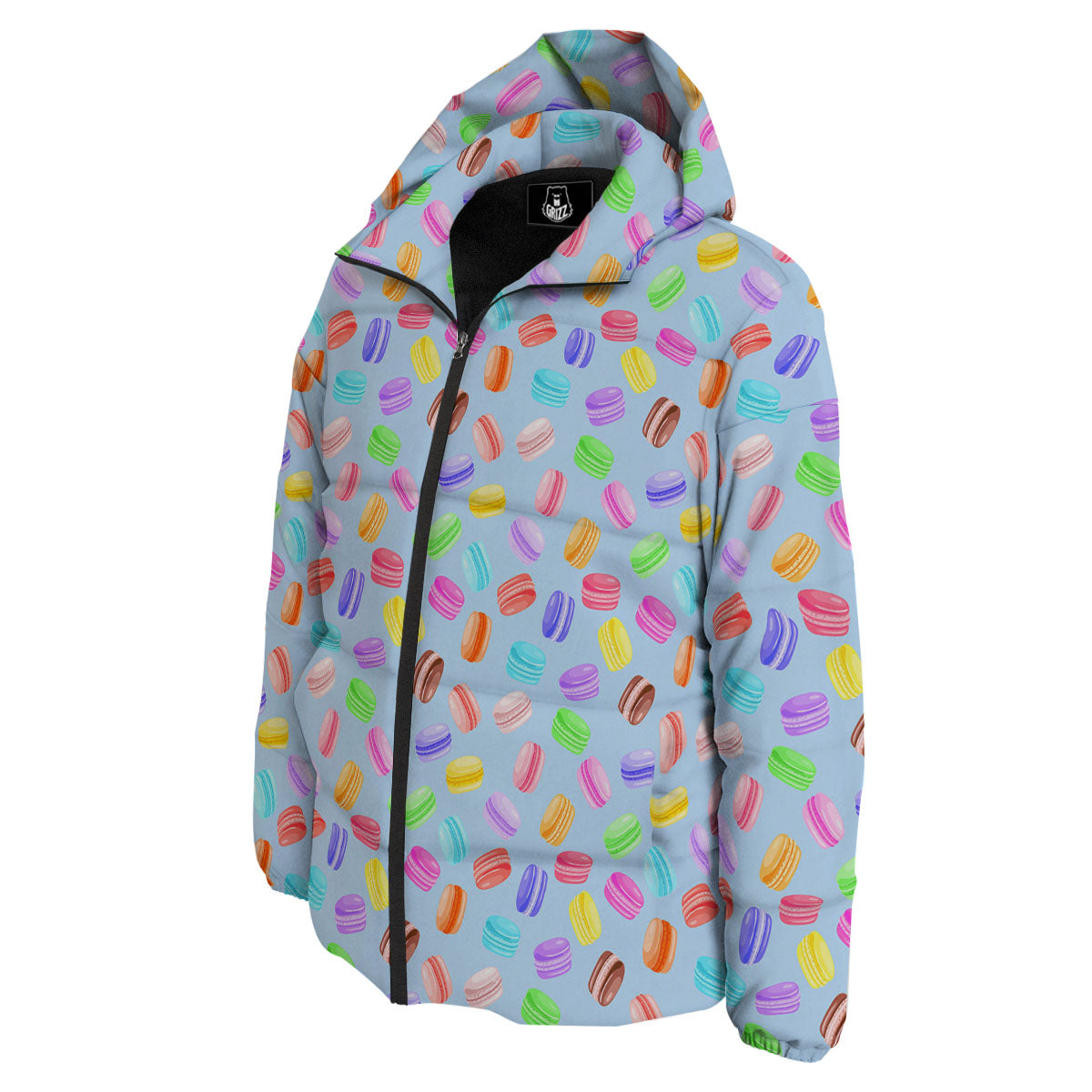 Macarons Colorful Print Pattern Down Jacket-grizzshop