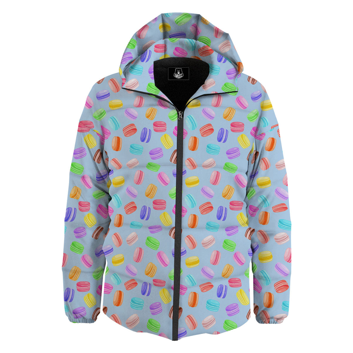 Macarons Colorful Print Pattern Down Jacket-grizzshop