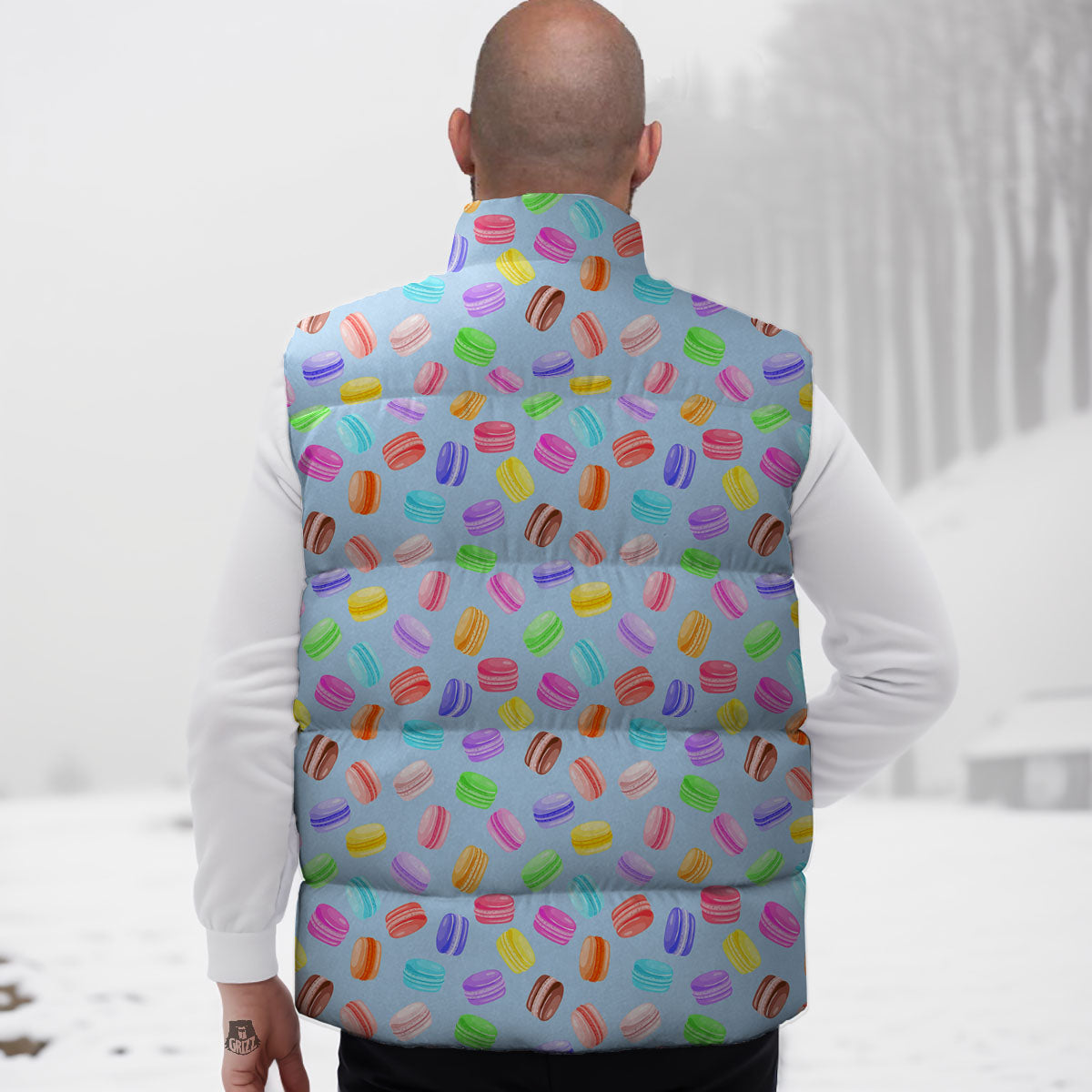 Macarons Colorful Print Pattern Down Vest