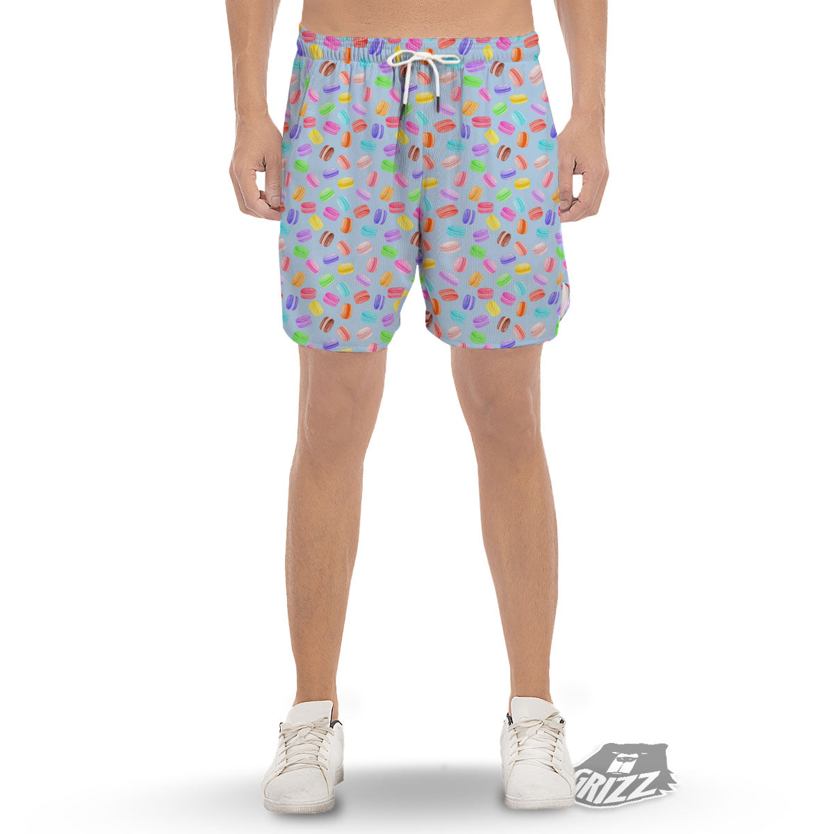 Macarons Colorful Print Pattern Men's Gym Shorts-grizzshop