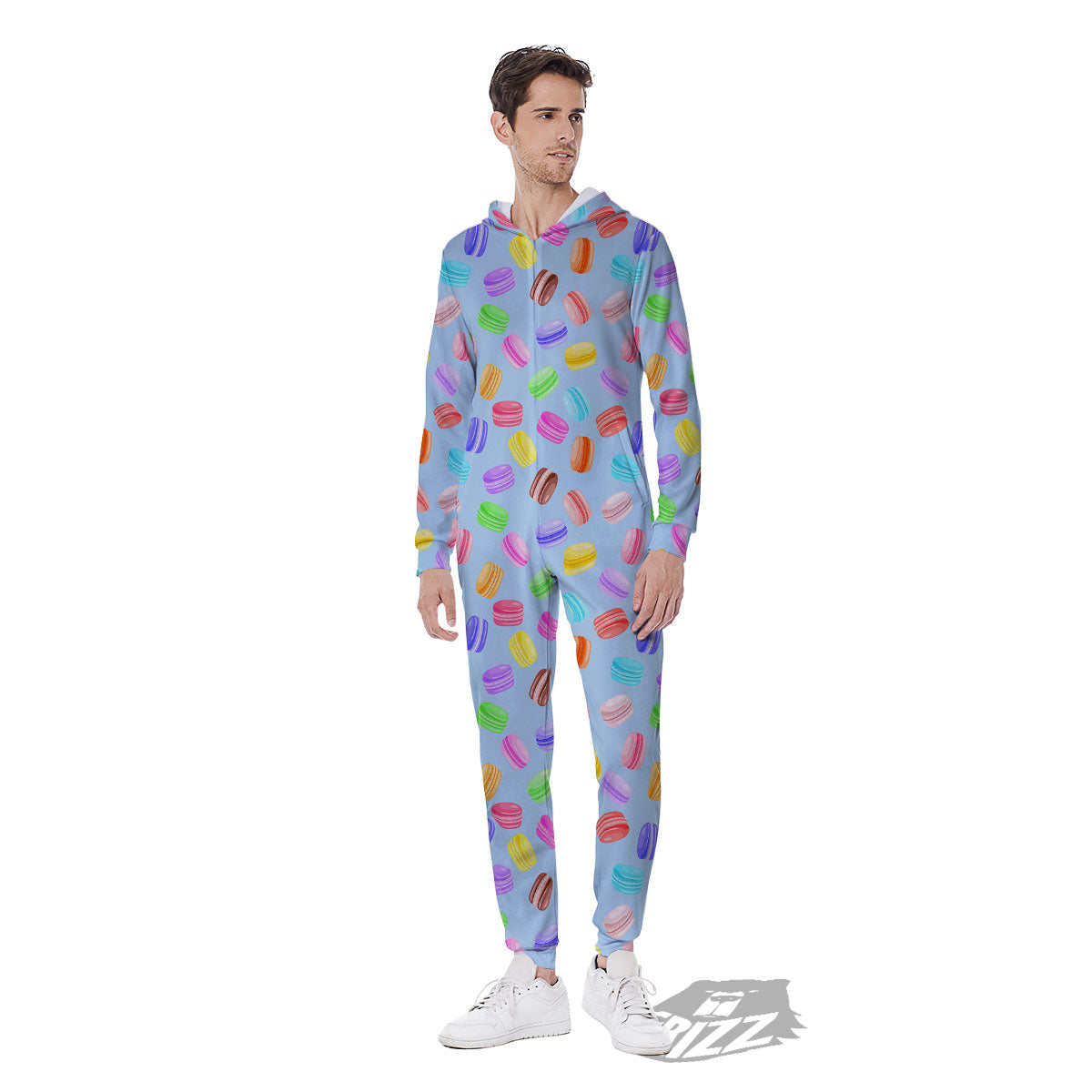 Macarons Colorful Print Pattern Men's Jumpsuit-grizzshop