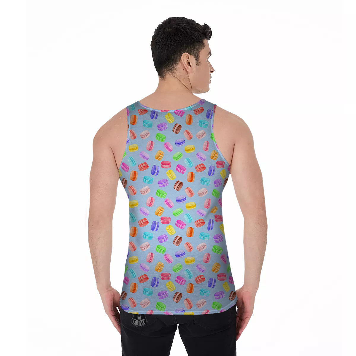 Macarons Colorful Print Pattern Men's Tank Top-grizzshop