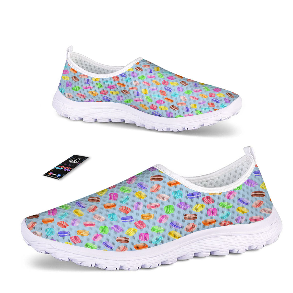 Macarons Colorful Print Pattern Nurse Shoes-grizzshop