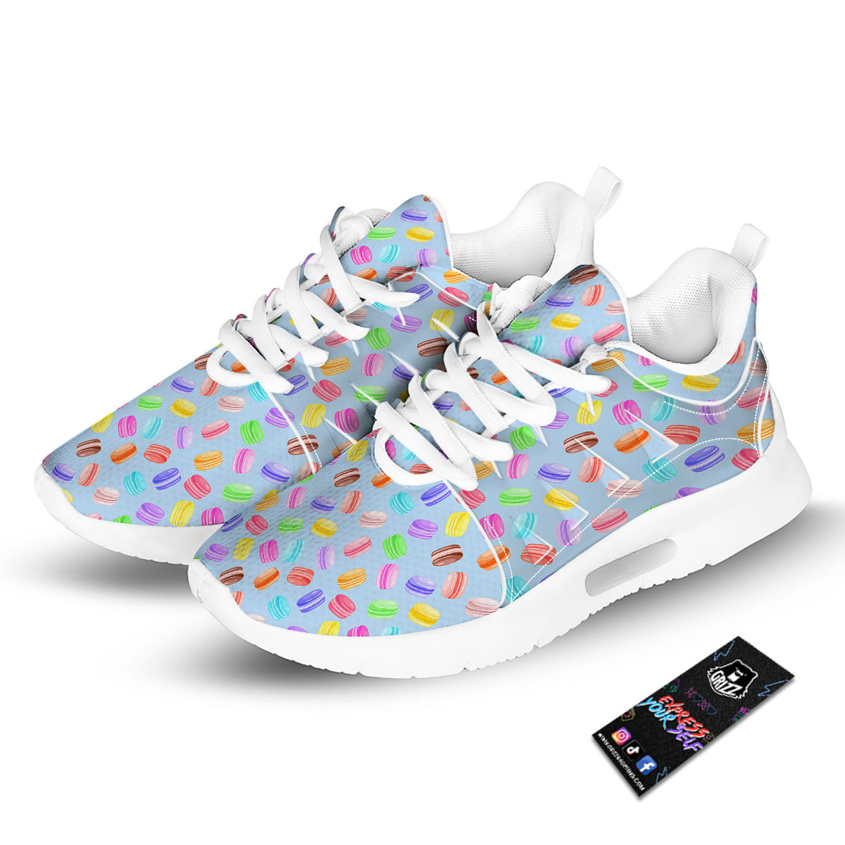Macarons Colorful Print Pattern Tennis Shoes-grizzshop
