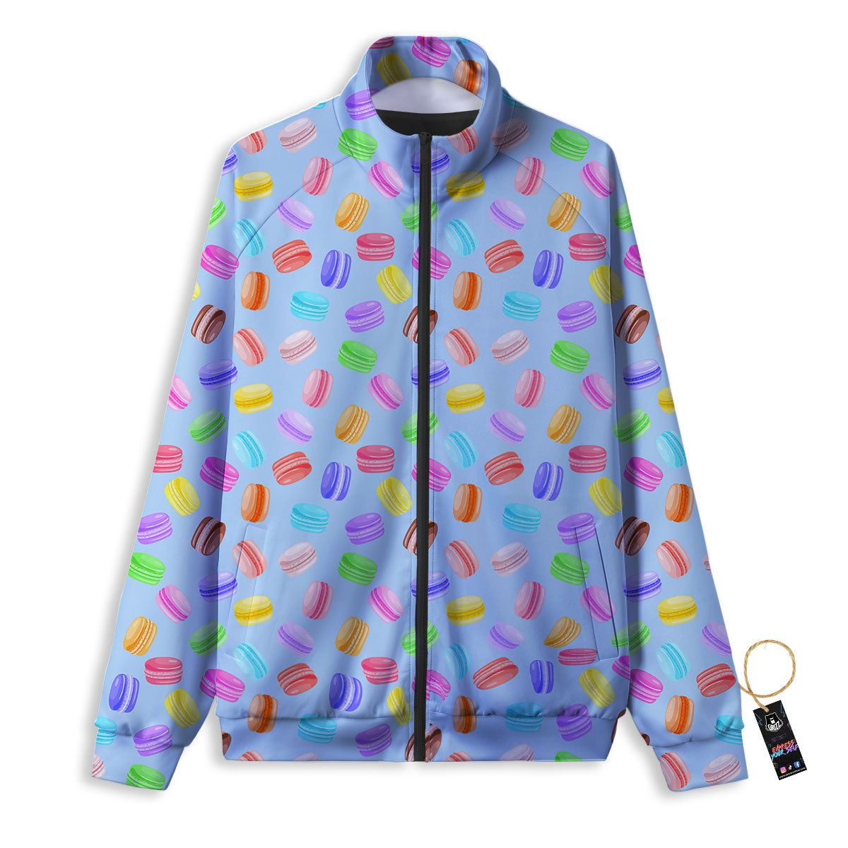Macarons Colorful Print Pattern Track Jacket-grizzshop
