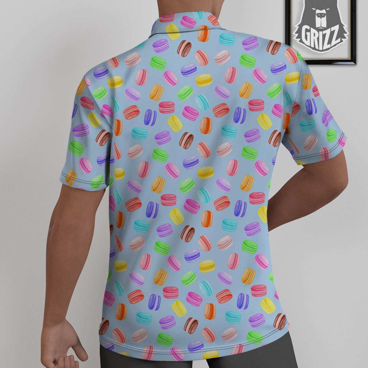 Macarons Colorful Print Pattern Untucked Shirts-grizzshop
