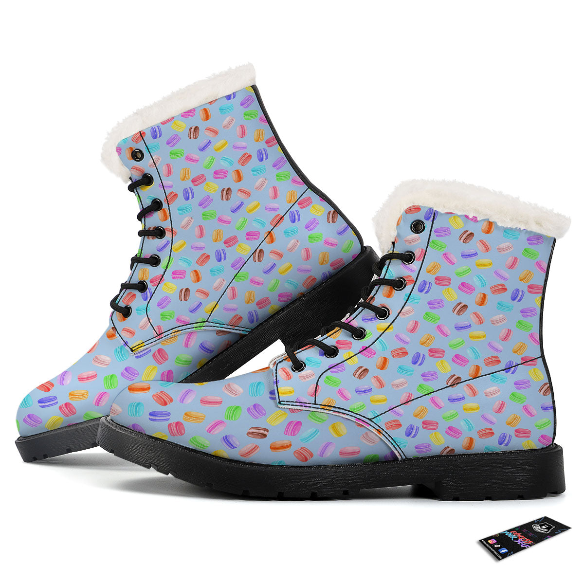 Macarons Colorful Print Pattern Winter Boots-grizzshop
